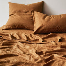 Load image into Gallery viewer, Linen Flat Sheet Tobacco