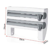 Load image into Gallery viewer, BREEZYLIVE 4 in 1 Kitchen Plastic Wrap and Foil Dispenser with Spice Rack