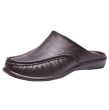 Load image into Gallery viewer, Hommes de grande taille Pantoufles confortables sans dossier Sandales en cuir décontractées