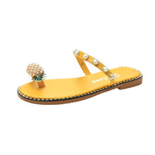Load image into Gallery viewer, Summer Beach Pineapple Flat Sandals