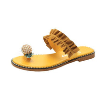 Load image into Gallery viewer, Summer Beach Pineapple Flat Sandals