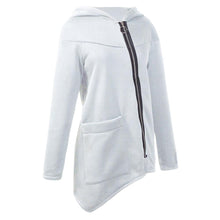 Load image into Gallery viewer, Hooded Diagonal Zipper Irregular Guard Coat
