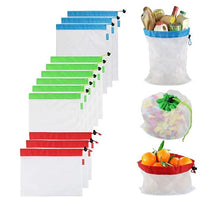 Load image into Gallery viewer, 12pcs Reusable Mesh Produce Bags Washable Recyclable Grocery Bags