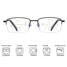 Load image into Gallery viewer, Memory Titanium Anti-blue Light Intelligent Zoom Far And Near Dual-use Reading Glasses