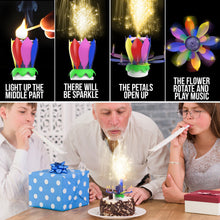 Load image into Gallery viewer, Upgrade Multicolor Rotating Lotus Cake Candle