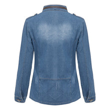 Load image into Gallery viewer, Plus Size Casual Womens Denim Oversize Jeans Chain Jacket pocket Coat