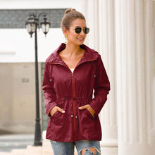 Load image into Gallery viewer, Waist Hooded Outdoor Climbing Rain Jacket For Women