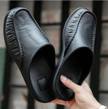 Load image into Gallery viewer, Tall Men Comfortable Slippers Backless Casual Leather Sandals