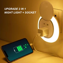 Load image into Gallery viewer, Remote sensing small night lamp Bedside protection sleep plug socket wall lamp energy saving