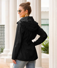 Load image into Gallery viewer, Waist Hooded Outdoor Climbing Rain Jacket For Women