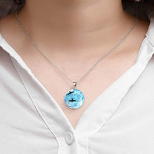 Load image into Gallery viewer, Blue Sky White Clouds Bird Ball Necklace
