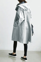 Load image into Gallery viewer, Water Resistant Oversized Hooded Windbreaker Rain Jacket