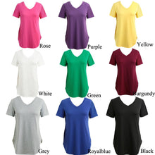 Load image into Gallery viewer, Women Cotton Basic V-neck Plus Size T-shirt (S-5XL)