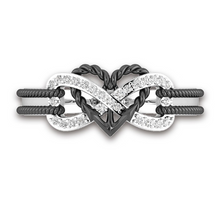 Load image into Gallery viewer, Infinity Ring In Silver&Black/Rose Gold&Silver Anchor Heart Ring Two Tone
