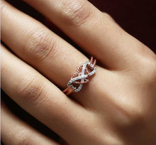 Load image into Gallery viewer, Infinity Ring In Silver&Black/Rose Gold&Silver Anchor Heart Ring Two Tone