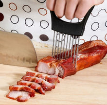 Load image into Gallery viewer, Onion Holder Stainless Steel, Vegetable Potato Cutter Slicer, Meat Slicer, Cutting Kitchen Gadgets with 10 Prong