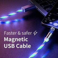 Load image into Gallery viewer, Glowing LED Magnetic 3 in 1 USB Charging Cable
