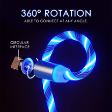 Load image into Gallery viewer, Glowing LED Magnetic 3 in 1 USB Charging Cable
