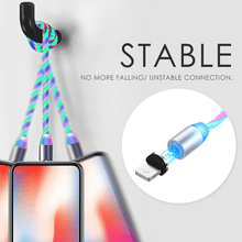 Load image into Gallery viewer, Glowing LED Magnetic 3 in 1 USB Charging Cable
