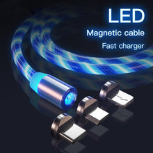 Load image into Gallery viewer, Glowing LED Magnetic 3 in 1 USB Charging Cable