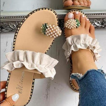 Load image into Gallery viewer, Summer Beach Pineapple Flat Sandals
