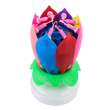 Load image into Gallery viewer, Upgrade Multicolor Rotating Lotus Cake Candle