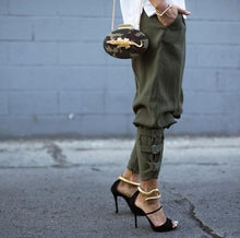 Load image into Gallery viewer, Fitted Cuff Harem Pants With Buckles