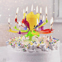 Load image into Gallery viewer, Upgrade Multicolor Rotating Lotus Cake Candle
