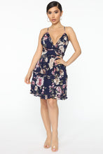 Load image into Gallery viewer, Little Miss Lovely Floral Mini Dress - Navy/combo
