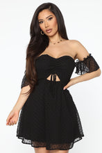 Load image into Gallery viewer, Beauty Marks Polka Dot Mini Dress - Black
