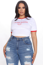 Load image into Gallery viewer, Mind Your Business Ringer Top - Red/White
