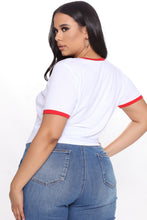Load image into Gallery viewer, Mind Your Business Ringer Top - Red/White
