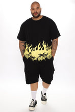 Load image into Gallery viewer, City Flames Short Sleeve Tee - Yellow/combo
