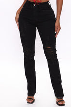 Load image into Gallery viewer, Kill 'Em With Kindness Side Split Jeans - Black

