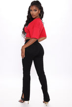 Load image into Gallery viewer, Kill 'Em With Kindness Side Split Jeans - Black
