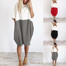 Load image into Gallery viewer, Oversized T-Shirt Dress In Color Block
