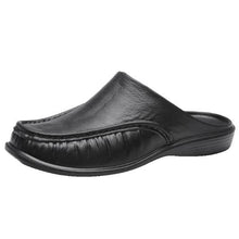 Load image into Gallery viewer, Hommes de grande taille Pantoufles confortables sans dossier Sandales en cuir décontractées
