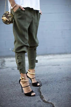 Load image into Gallery viewer, Fitted Cuff Harem Pants With Buckles
