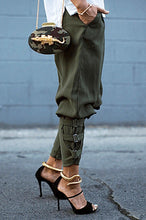 Load image into Gallery viewer, Fitted Cuff Harem Pants With Buckles
