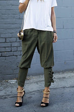 Load image into Gallery viewer, Fitted Cuff Harem Pants With Buckles
