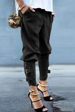 Load image into Gallery viewer, Fitted Cuff Harem Pants With Buckles
