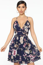 Load image into Gallery viewer, Little Miss Lovely Floral Mini Dress - Navy/combo

