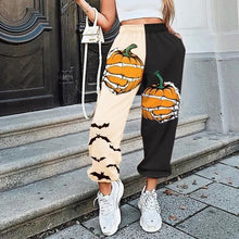 Load image into Gallery viewer, Fun Pumpkin Print Sports Casual Pants
