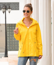 Load image into Gallery viewer, Waist Hooded Outdoor Climbing Rain Jacket For Women
