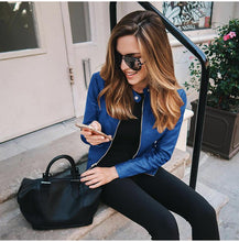 Load image into Gallery viewer, 2020 Women Short Solid Zipper Jacket
