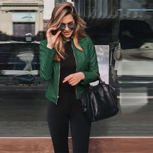Load image into Gallery viewer, 2020 Women Short Solid Zipper Jacket
