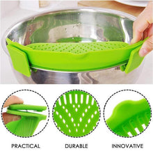 Load image into Gallery viewer, Hands-free Clip On Kitchen Food Strainer for Pot Bowl Pan
