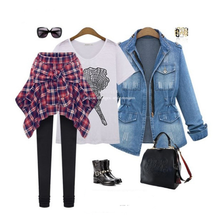 Load image into Gallery viewer, Plus Size Casual Womens Denim Oversize Jeans Chain Jacket pocket Coat
