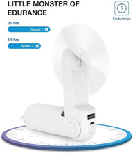 Load image into Gallery viewer, 2000/4800mAh 2/3 Speeds Handheld Portable Fan with 14-21 Hrs Runtime Quiet Mini Fan for Travel
