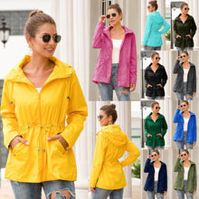 Load image into Gallery viewer, Waist Hooded Outdoor Climbing Rain Jacket For Women
